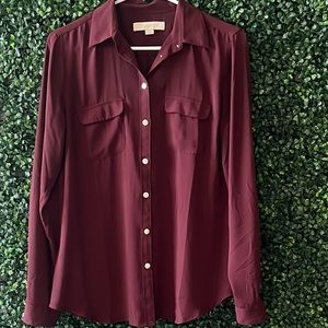 LOFT Burgundy Blouse